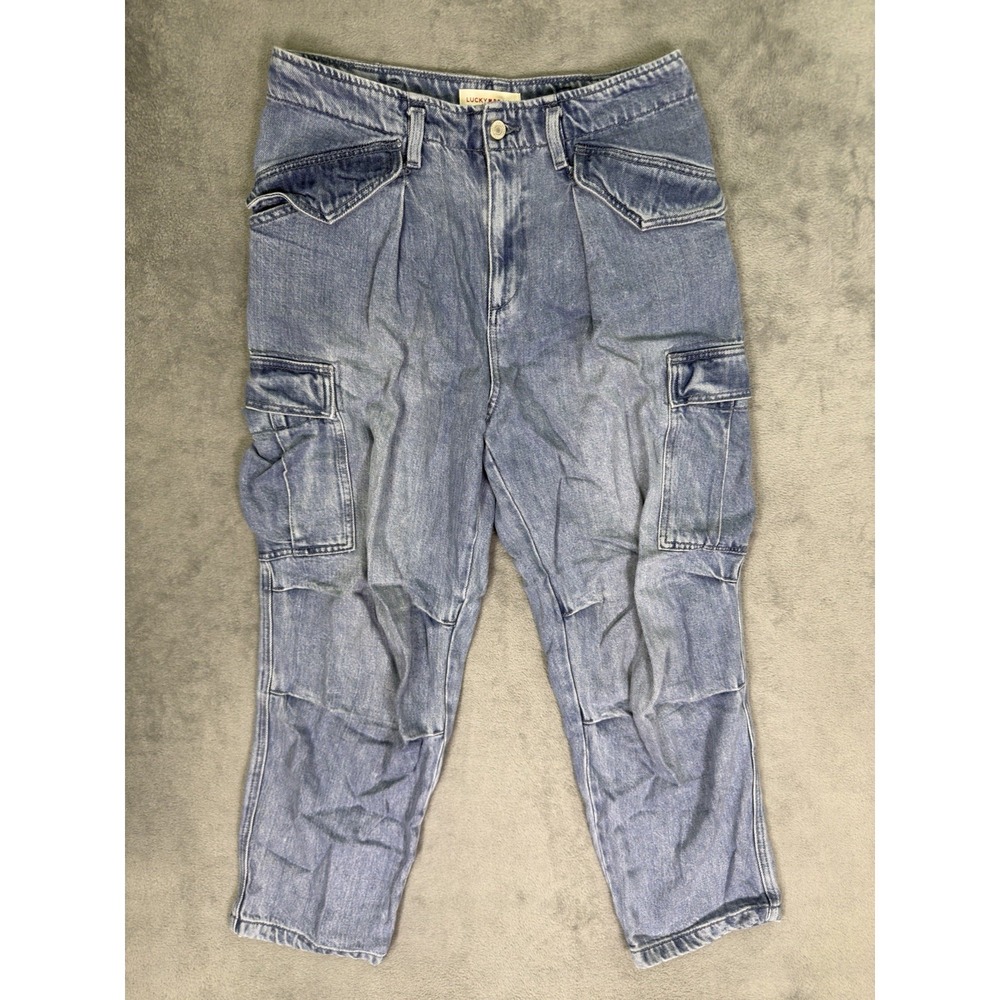 Lucky Brand Jeans Womens 29 Blue Light Wash‎ Palazzo Cargo Wide Leg High Rise